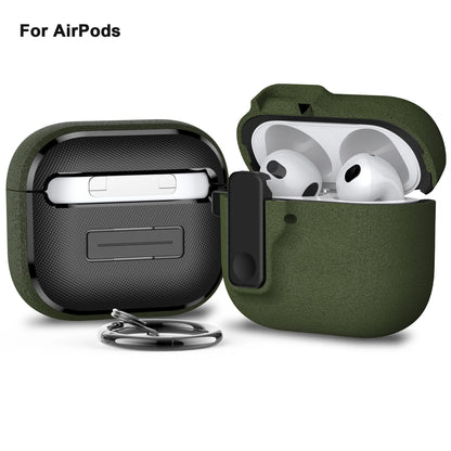 Luxury Shockproof Protective Case for Apple Airpods Pro 2 Airpods 4 & 3 with Hook Carabiner - Premium Earphone Cover Sleeve