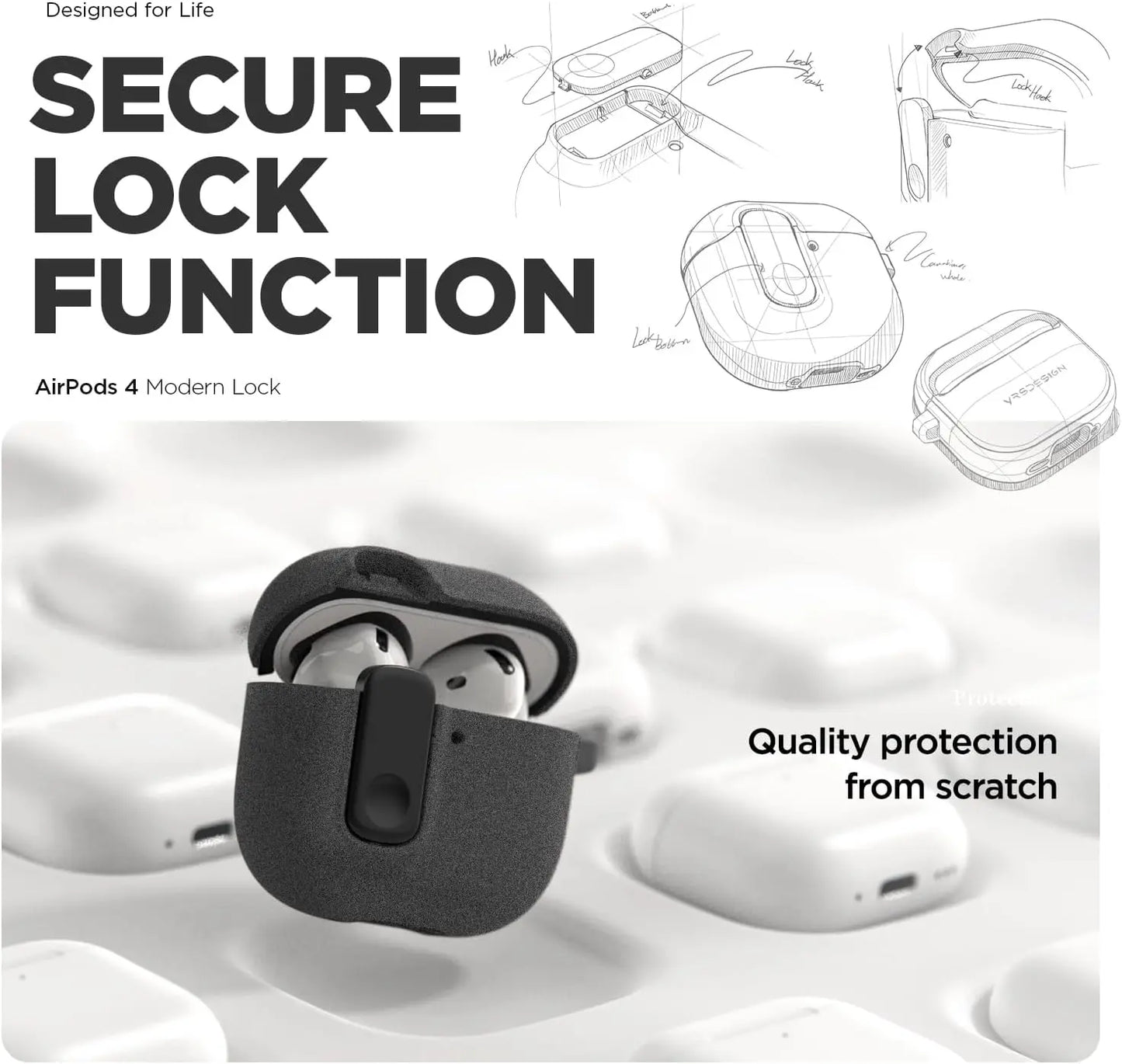 Luxury Shockproof Protective Case for Apple Airpods Pro 2 Airpods 4 & 3 with Hook Carabiner - Premium Earphone Cover Sleeve