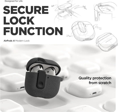 Luxury Shockproof Protective Case for Apple Airpods Pro 2 Airpods 4 & 3 with Hook Carabiner - Premium Earphone Cover Sleeve