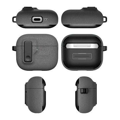 Luxury Shockproof Protective Case for Apple Airpods Pro 2 Airpods 4 & 3 with Hook Carabiner - Premium Earphone Cover Sleeve